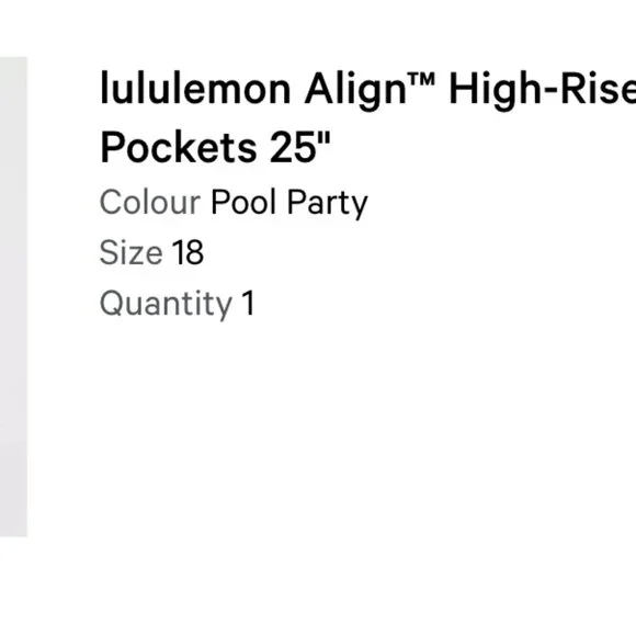 Lululemon Align 25” with Pockets Pool Party Size 18 - Picture 9 of 9